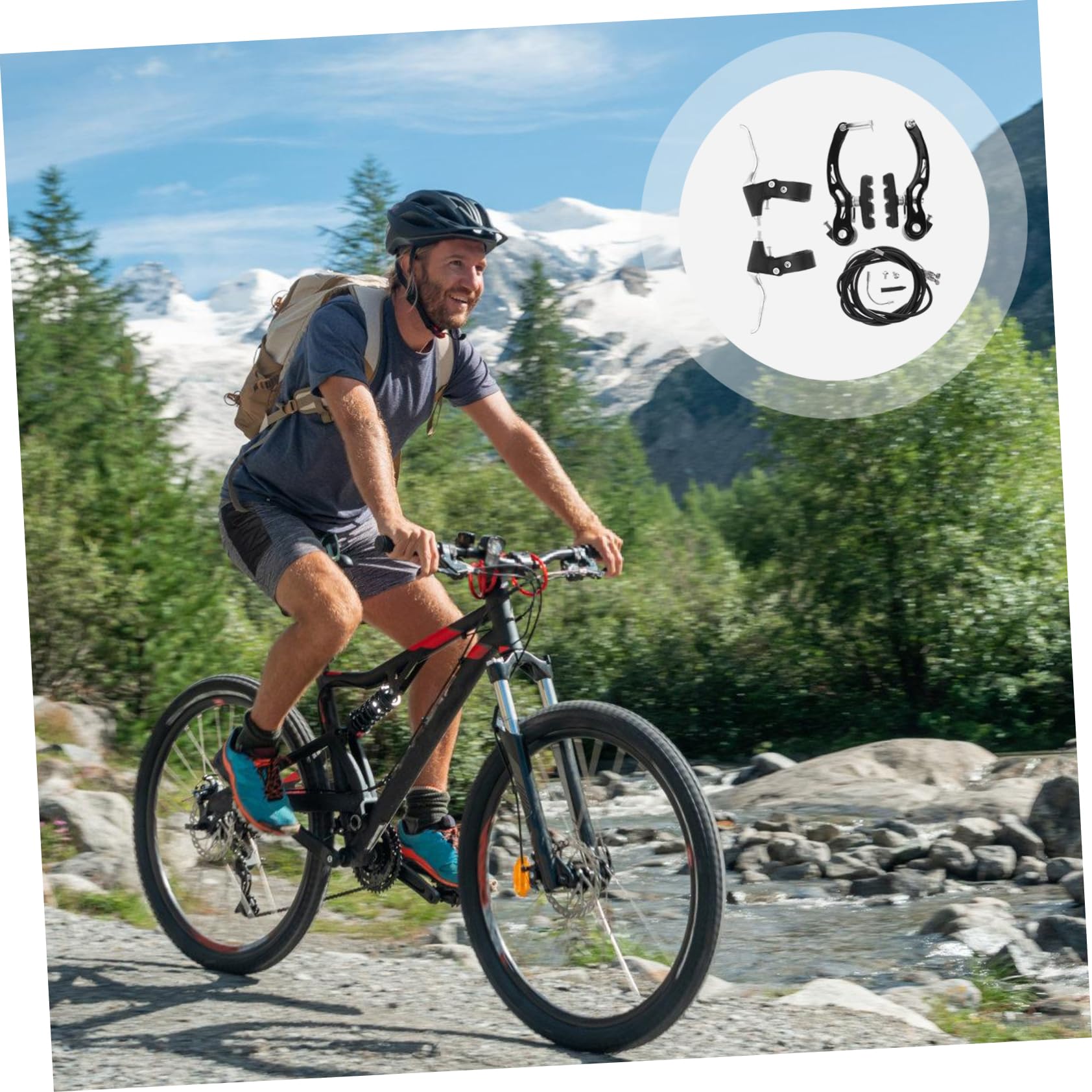 Palanca de Freno Plegable para Bicicleta de Montaña Negra de Aluminio