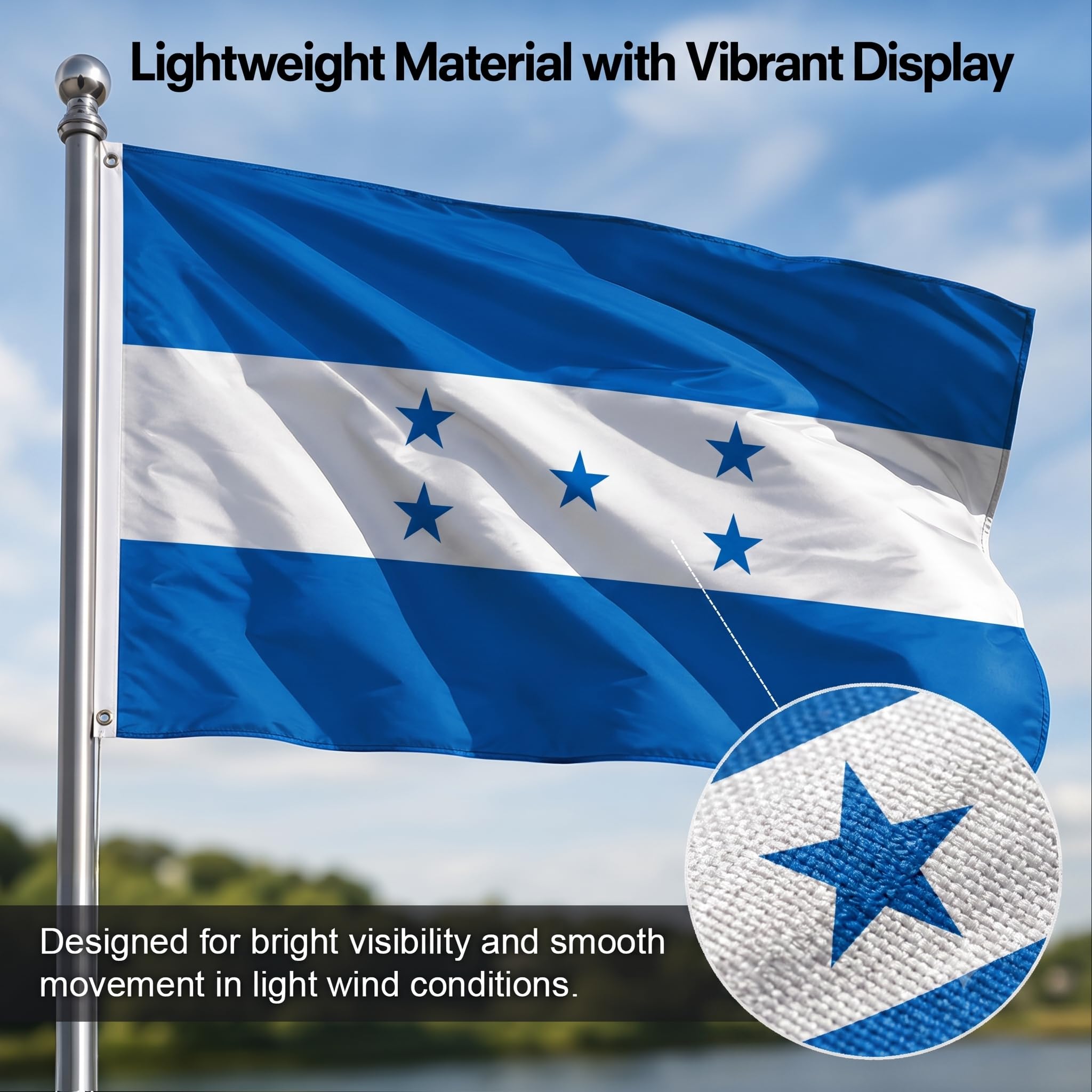 Amazon.com : DMSE Honduras National Flag, 2ft x 3ft - Fade