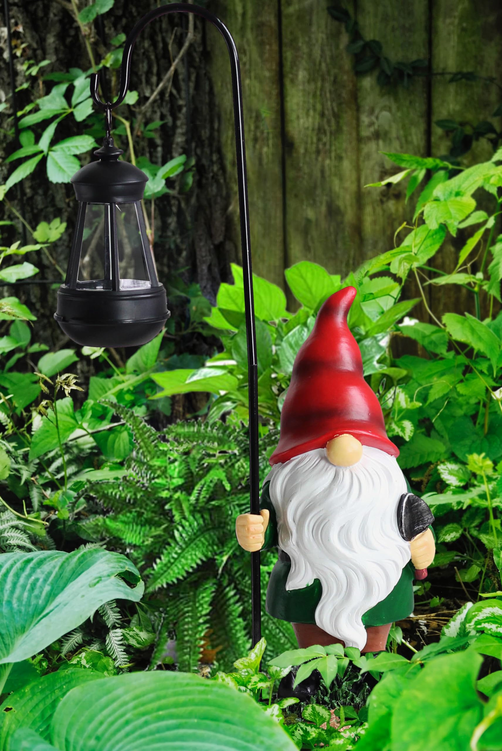 Super Happy GNOM Solar Garden Ornament Gartenzwerg Lustig Groß - Gartendeko Dekoration Balkon Deko Figuren Deko Skulptur Deko Gartendeko für Draußen Wetterfest Wichtel Garten