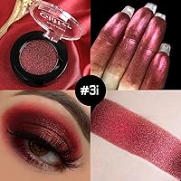 Vista 4 de BEUSELF Sombra de ojos roja burdeos metálica, sombra de ojos brillante de color rojo verdadero altamente pigmentada para maquillaje gótico, fórmula