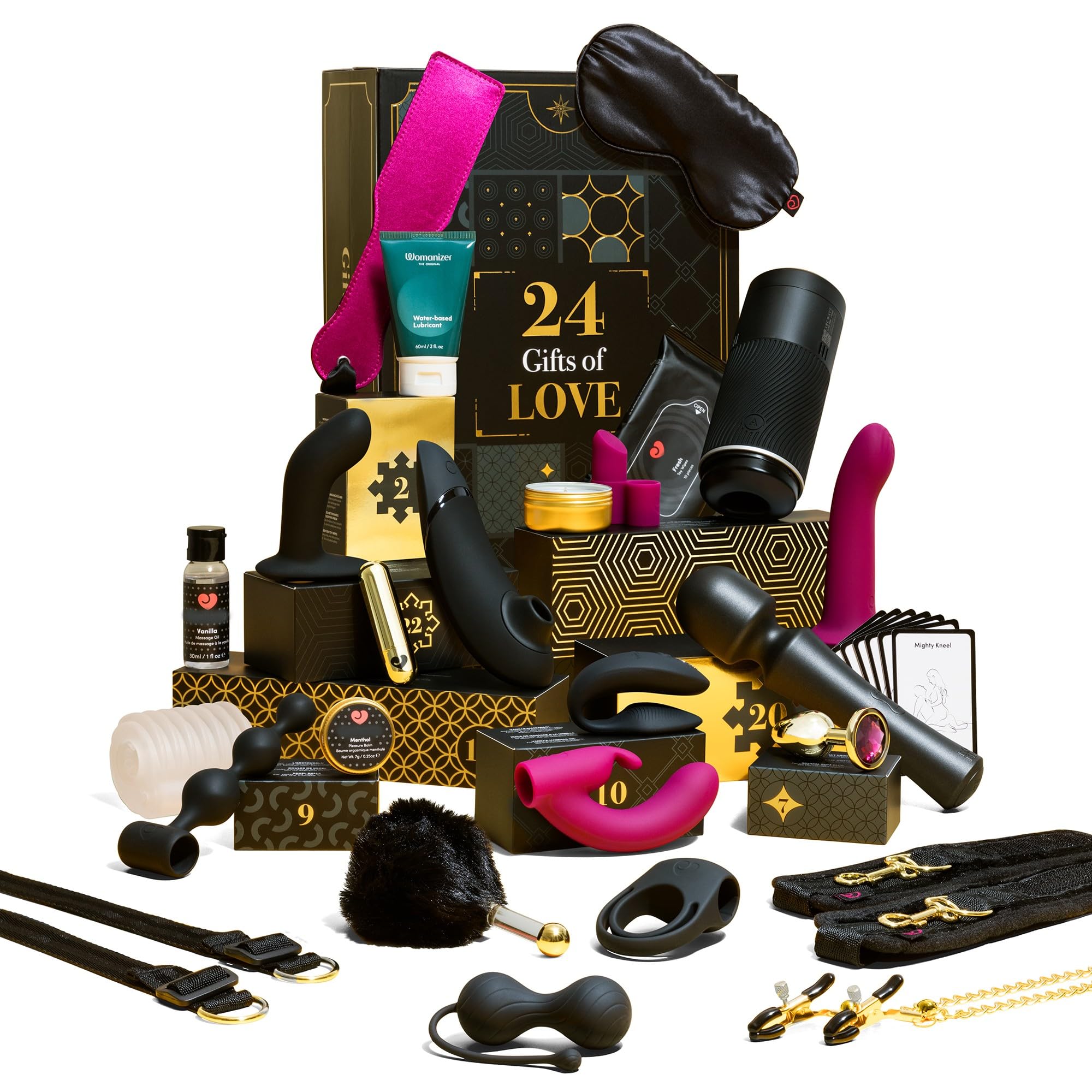 Calendrier De L'Avent érotique Womanizer 2025 - 24 Jouets Pour Couples - Inclut Vibro, Godemichets, Lubrifiant