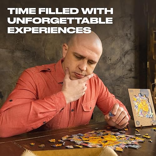 Miniatura 3 de UNIDRAGON Rompecabezas de madera originales  Toro próspero, 102 piezas, pequeño 7.5 x 8.7 pulgadas, hermoso paquete de regalo, forma única, el mejor