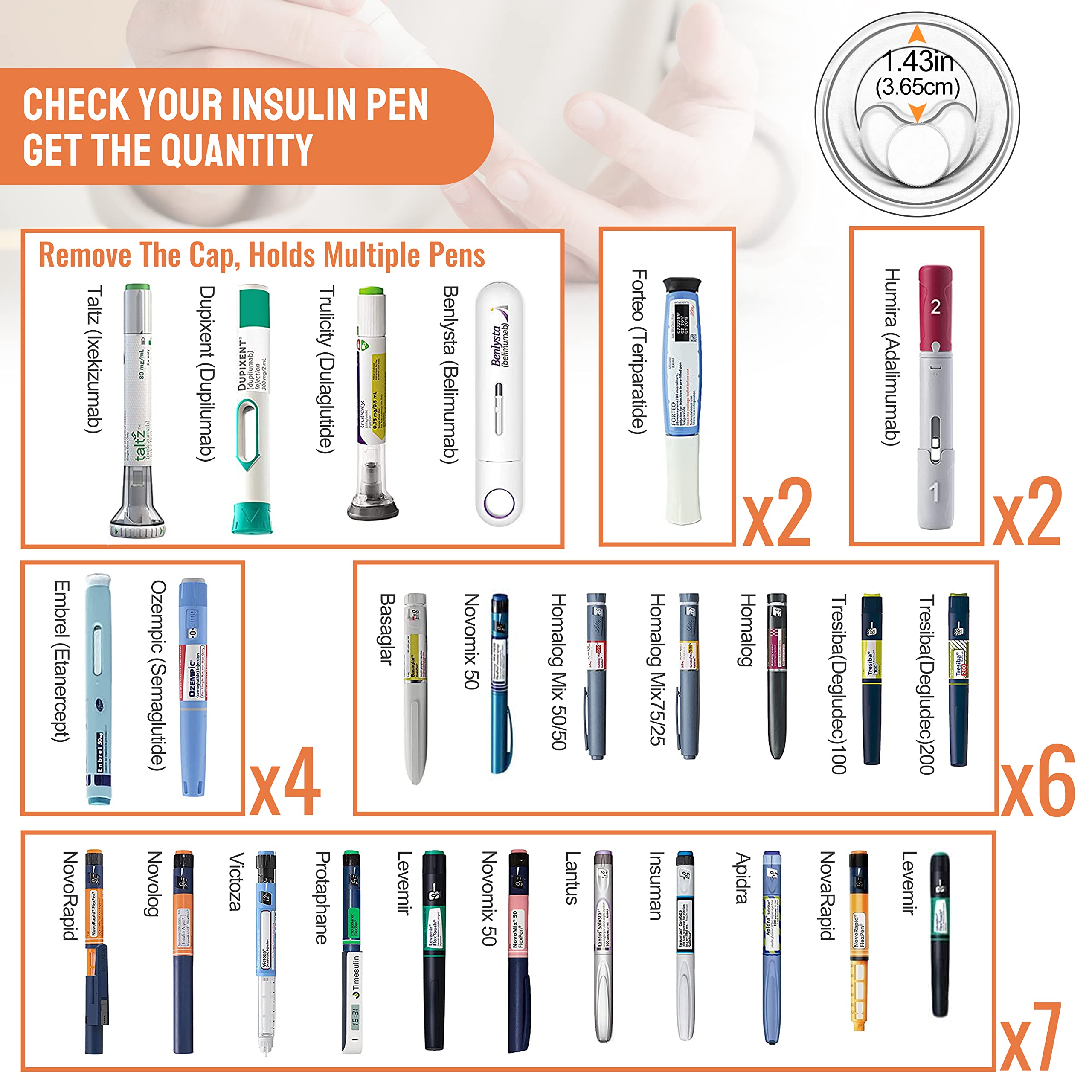 DISONCARE 74 H 7 Pen Insulin Cooler Travel Case Diabetic Medical Travel