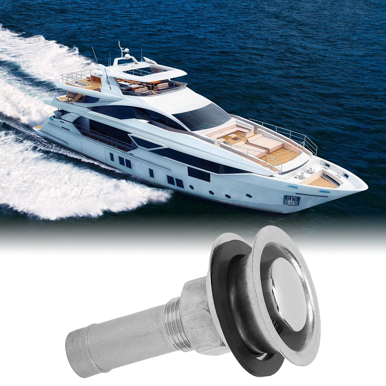 Fydun Sfiato del Serbatoio del Gas per Barche con Guarnizione di Montaggio Supporto a Filo Dritto per Lucidatura in Acciaio Inossidabile 316 per Yacht Nave