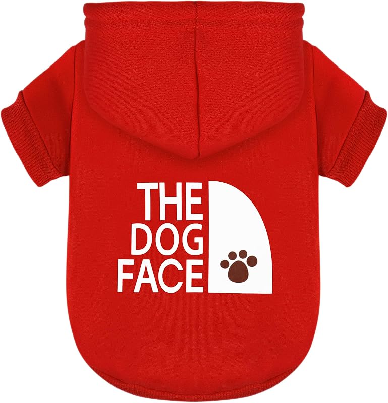 Moletom com Capuz Vermelho para Cães Paiaite com Estampa The Dog Face, M