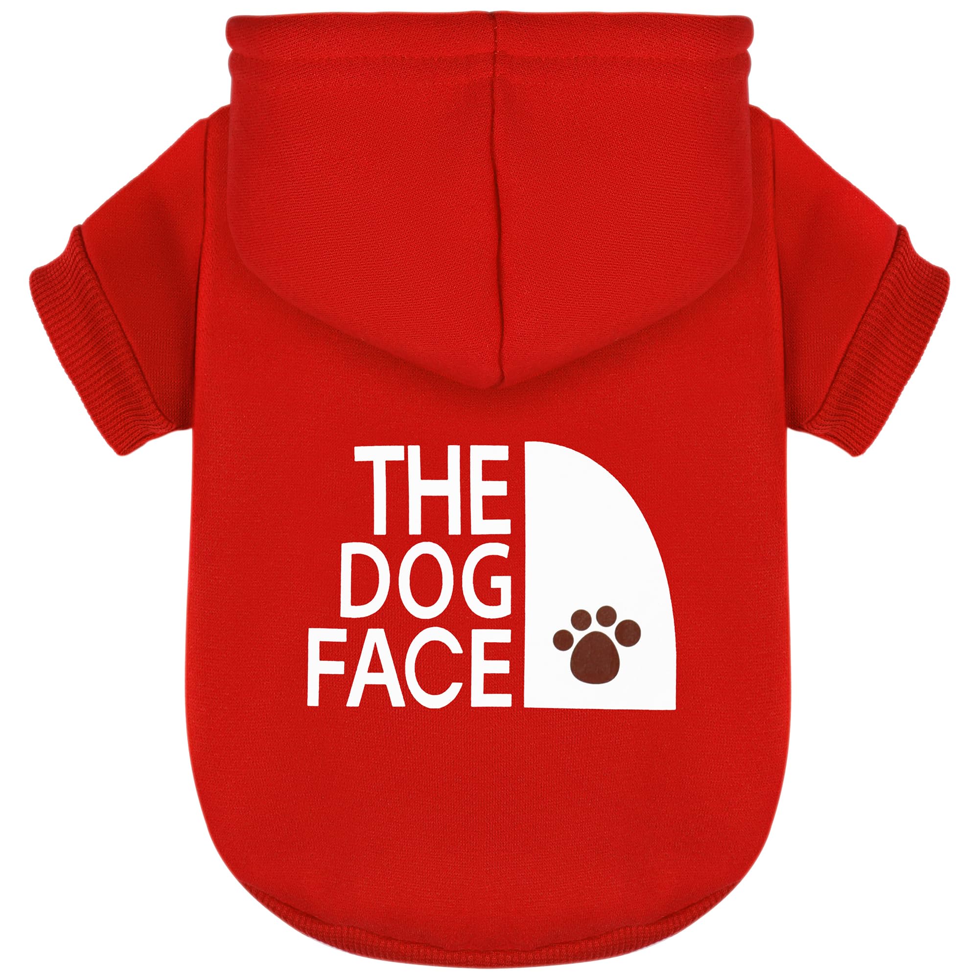 Paiaite Red Chihuahua Dog Hoodie: Keep Your Pup Warm and Stylish with a 'The Dog Face' Printed Sweatshirt, Pet Clothes, and Sweater Coat All in One - Perfect for Winter and Cool Summer Nights! Red XL