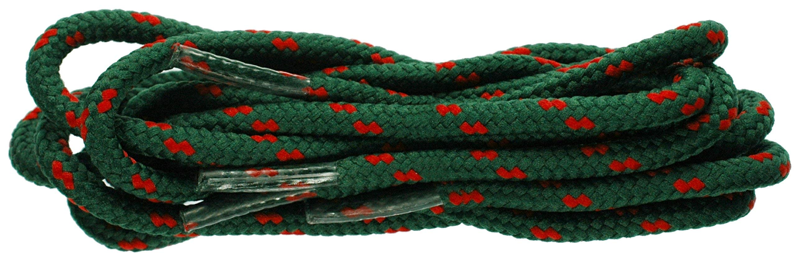 TZ LacesShoe String Hiking Boot Laces Heavy Cord 150cm Coloured (Green/Red Wide Fleck)