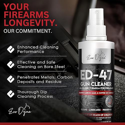 Miniatura 6 de Evo Dyne Paquete de 2 limpiador de pistolas en aerosol (8 onzas por botella), fabricado en Estados Unidos, lubricante y limpiador de pistolas todo