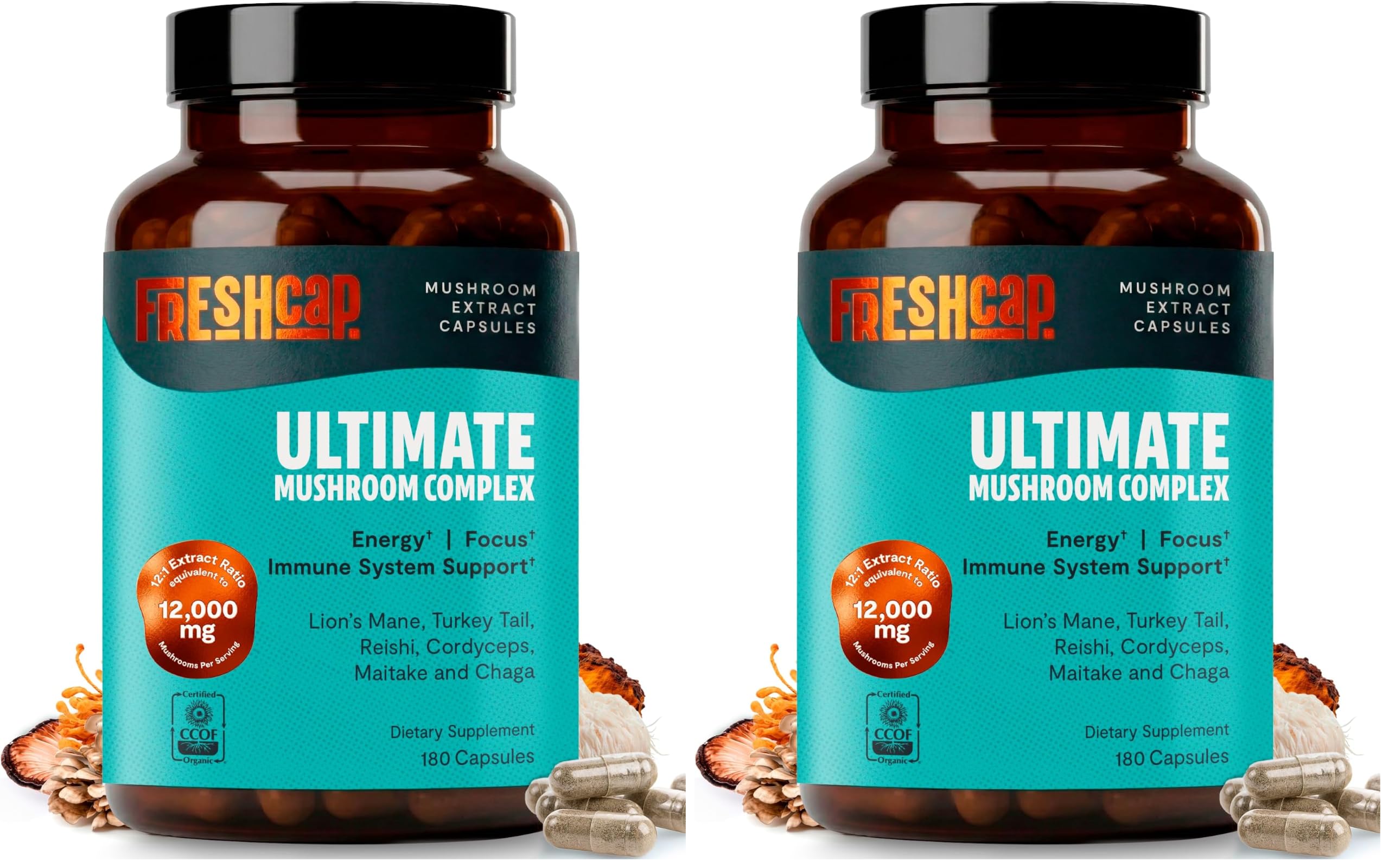 Freshcap Lions Mane Mushroom Supplement - Cognitive Support, 120 Capsules — Amazon image 16