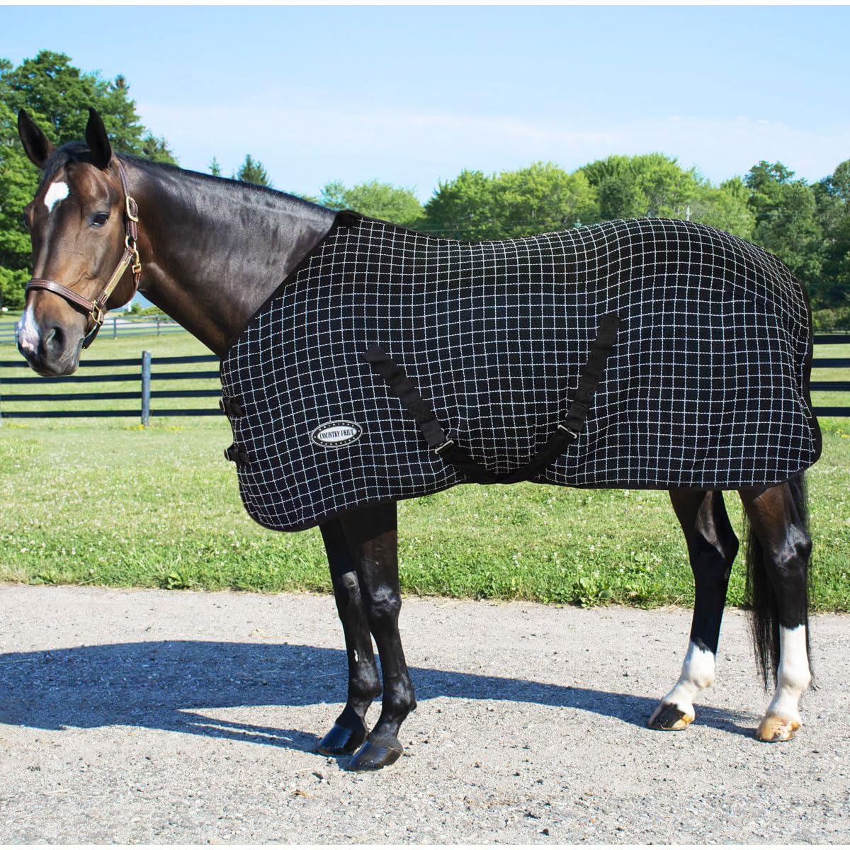 Waffle Weave Fitted Sheet (X-Large, Black Plaid)