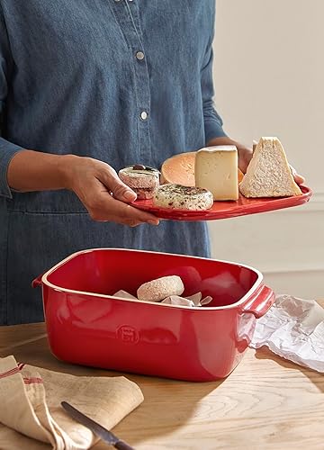 Miniatura 6 de Emile Henry Caja de almacenamiento de quesobandeja para servir, 12 x 8 x 4.4 pulgadas, crema