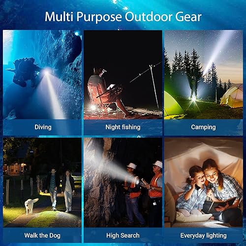 Miniatura 7 de HAOYISHU Luz de buceo DV16 4000 lúmenes Luces de buceo Buceo IPX8 Linterna submarina impermeable para buceo, buceo, buceo, espeleología, equipo de