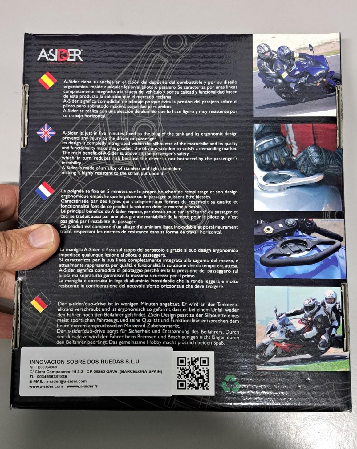 Moto Maniglia Serbatoio Nero A-SIDER Passeggero Suzuki Modelli