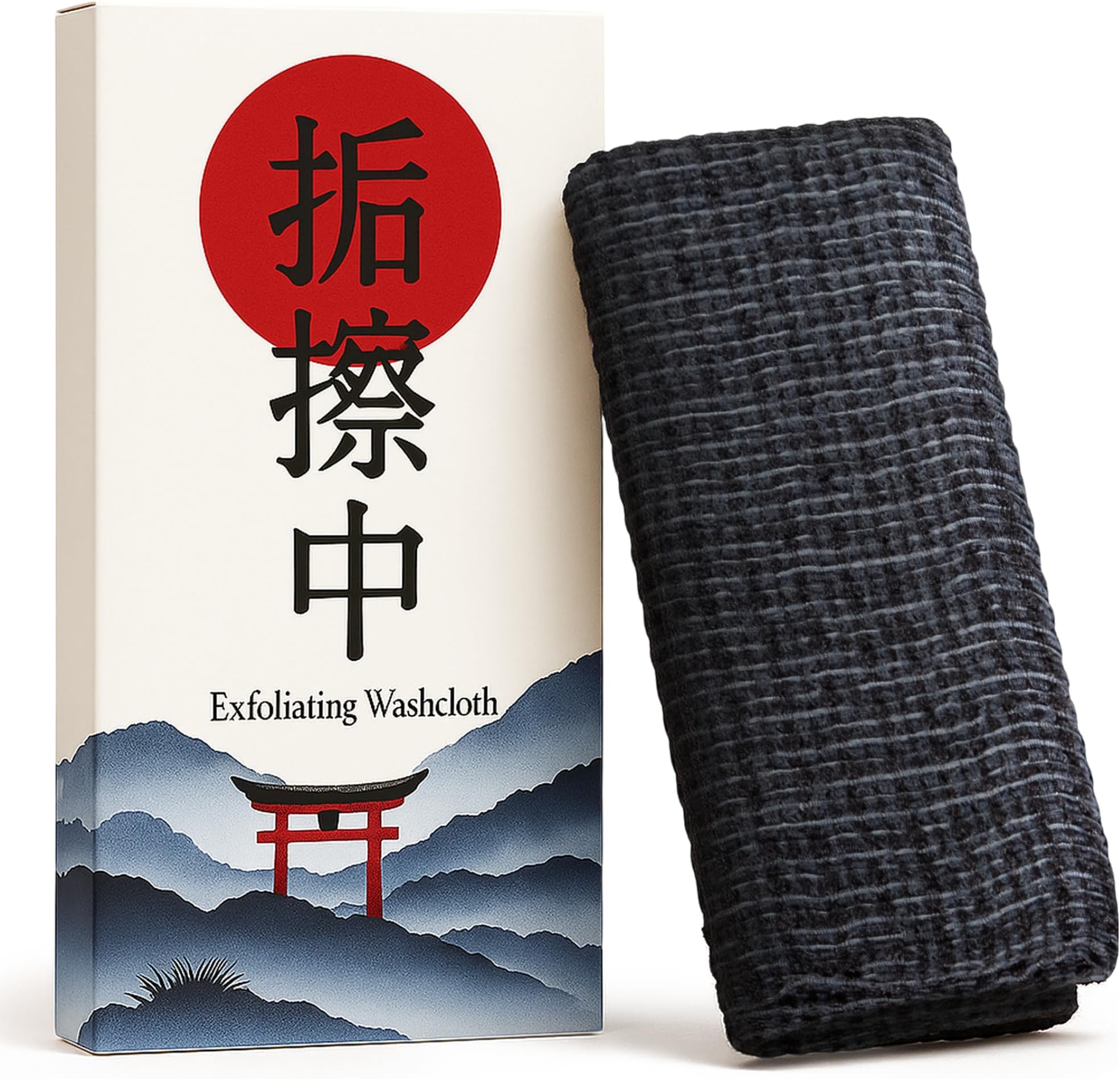 Japanese Exfoliating Washcloth - Made in Japan, 100% Nylon Shower Towel, A Body Wash Cloth for All Skin Types. x1-Pack