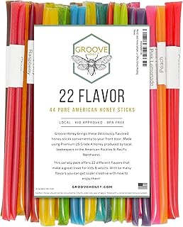 Flavored Honey Sticks - Farm Fresh US Honey Packets for Tea, Travel, Kids - Variety Flavors