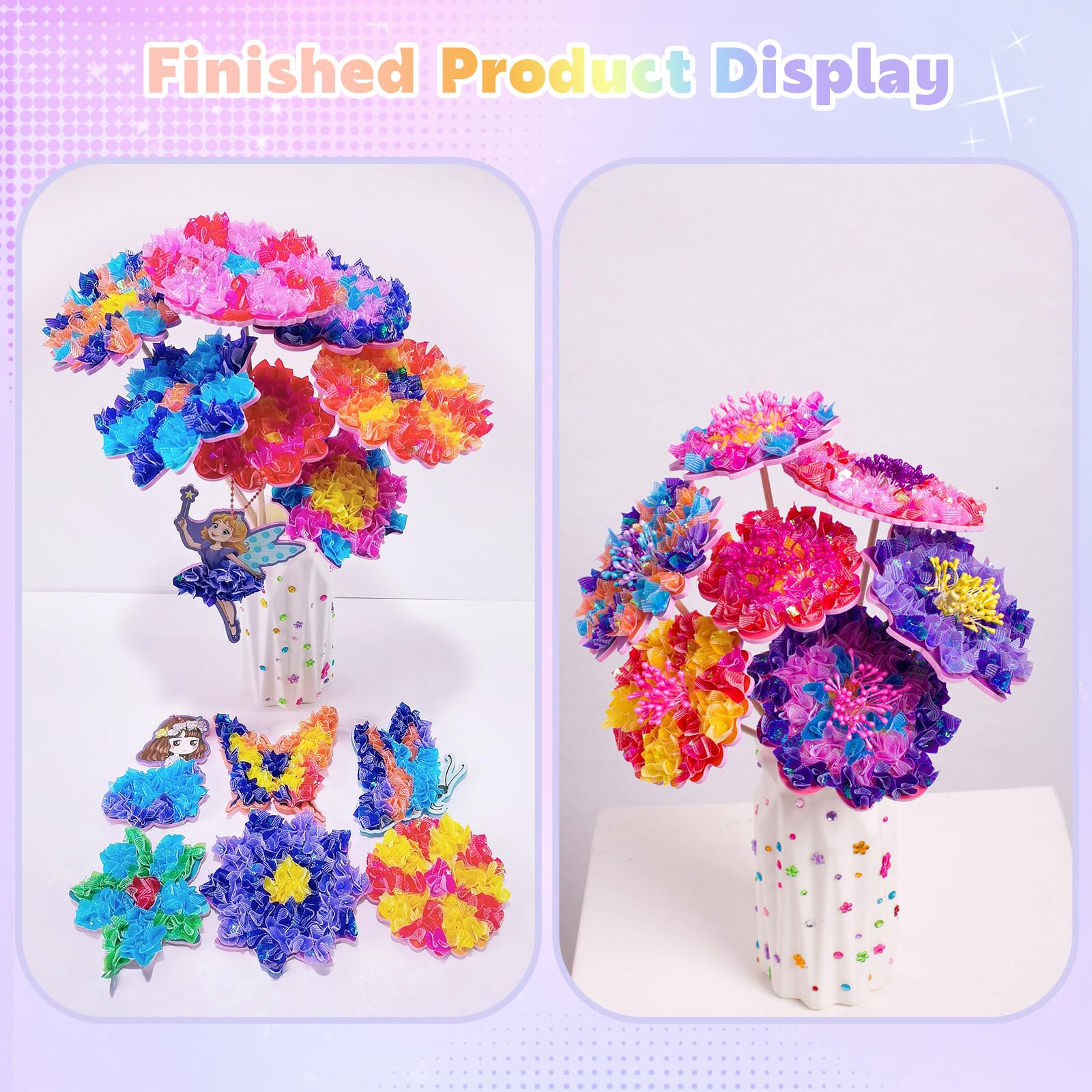 Zhiaek Poke Art Kit Regalo Bambina 4 Anni -12 Anni Lavoretti Creativi per Bambini Poke in Art Kit Creativo Regalo Ragazza Set Fai da Te Decorazione (Fiore