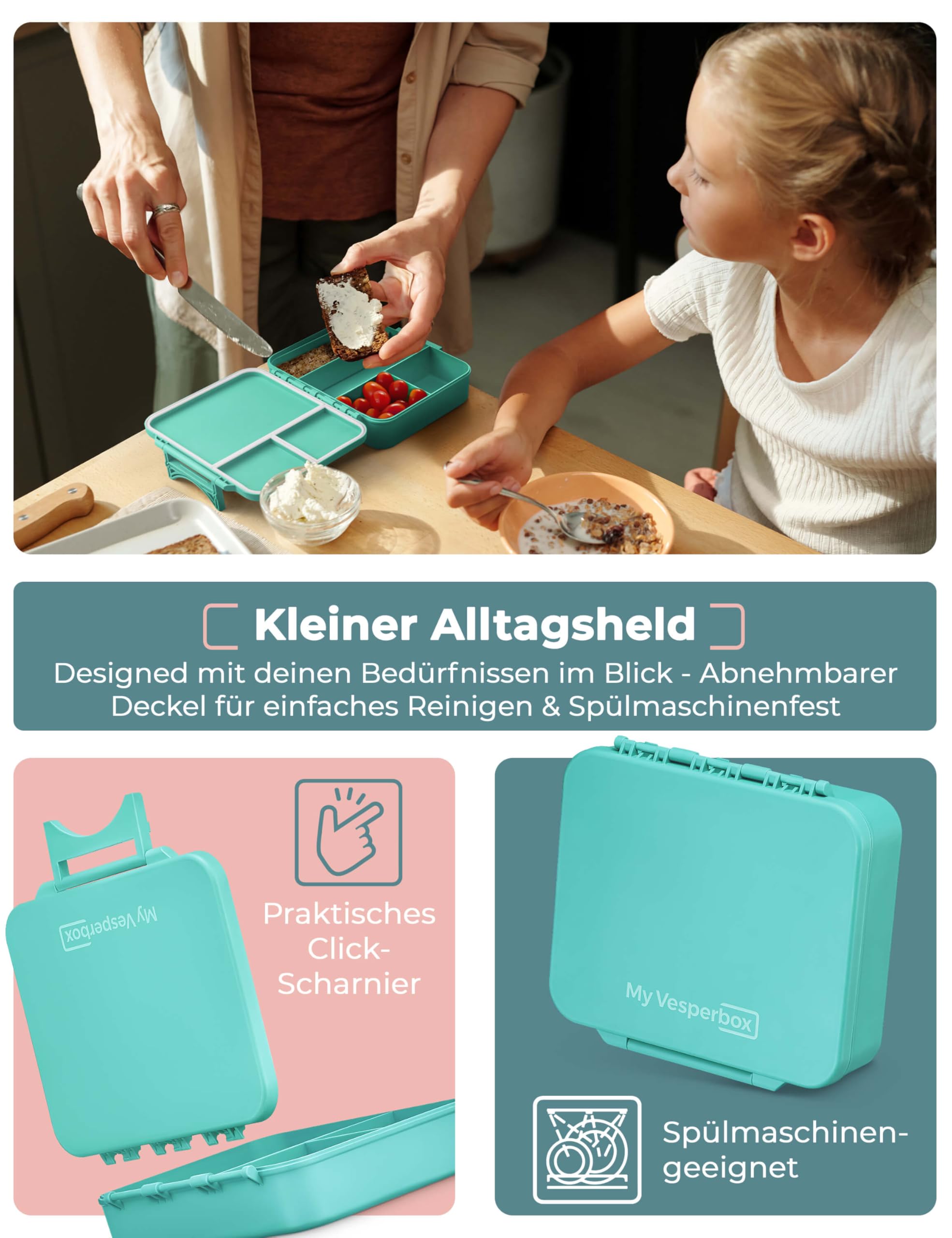 My Vesperbox® Butelka na wodę dla dzieci – szczelna butelka na napoje gazowane – Water Bottle Kids – do szkoły i na sport – butelka dla dziewczynek i chłopców