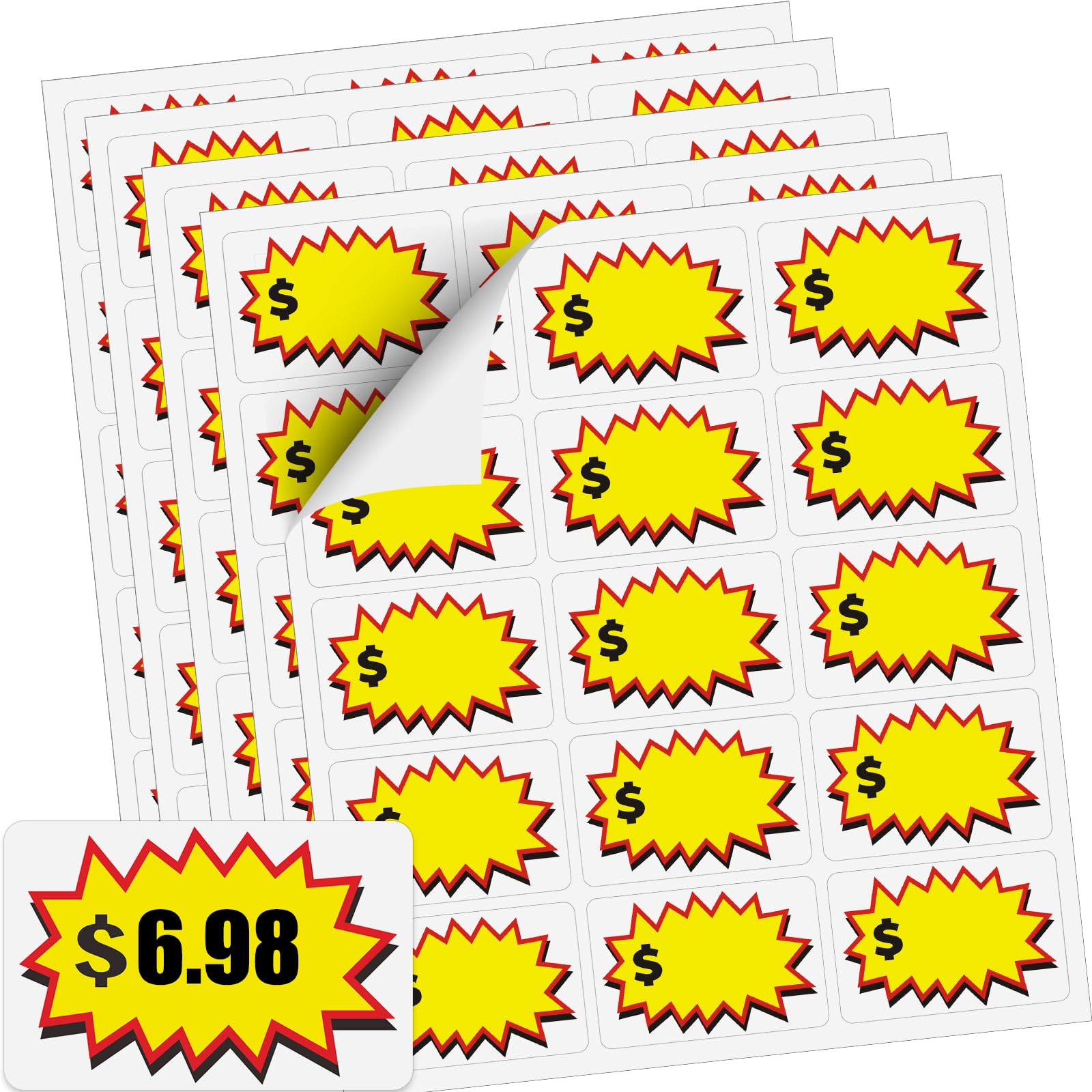 150 Pcs Garage Sale Stickers 2"x3" Removable Yard Sale Price Stickers Price Tag with Space to Write Pricing Rummage Sale Price Labels for Retail, Annual Community Sales - Yellow