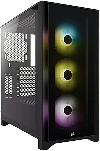 Corsair iCUE 4000X RGB Mid-Tower ATX PC Case - Black
