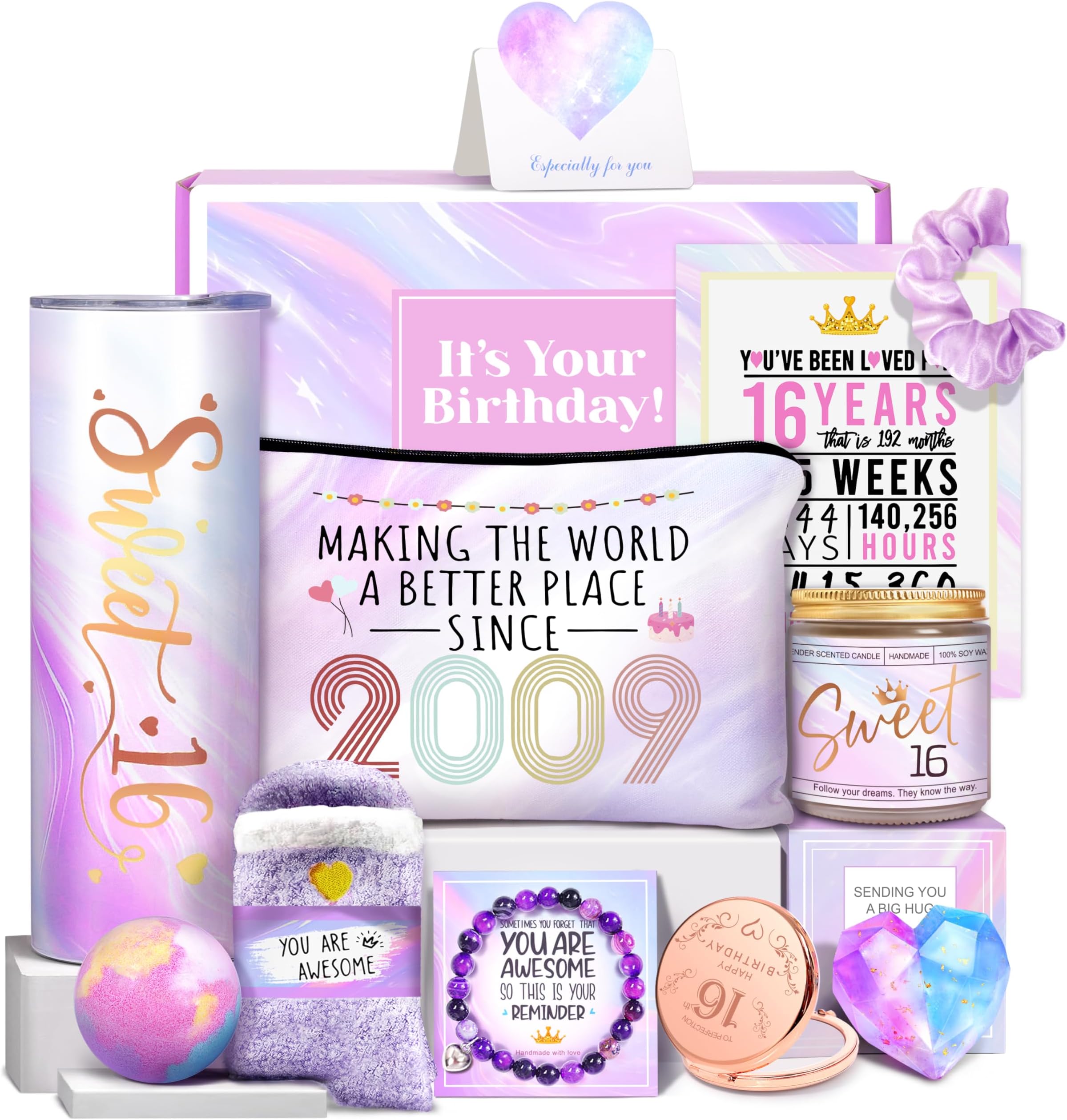 Sweet 16 Gifts for Girls, 16 Year Old Girl Birthday Gift Ideas, Sweet Sixteen Gift for Girl, Happy 16th Birthday Gifts for Her, Daughter, Niece, Granddaughte