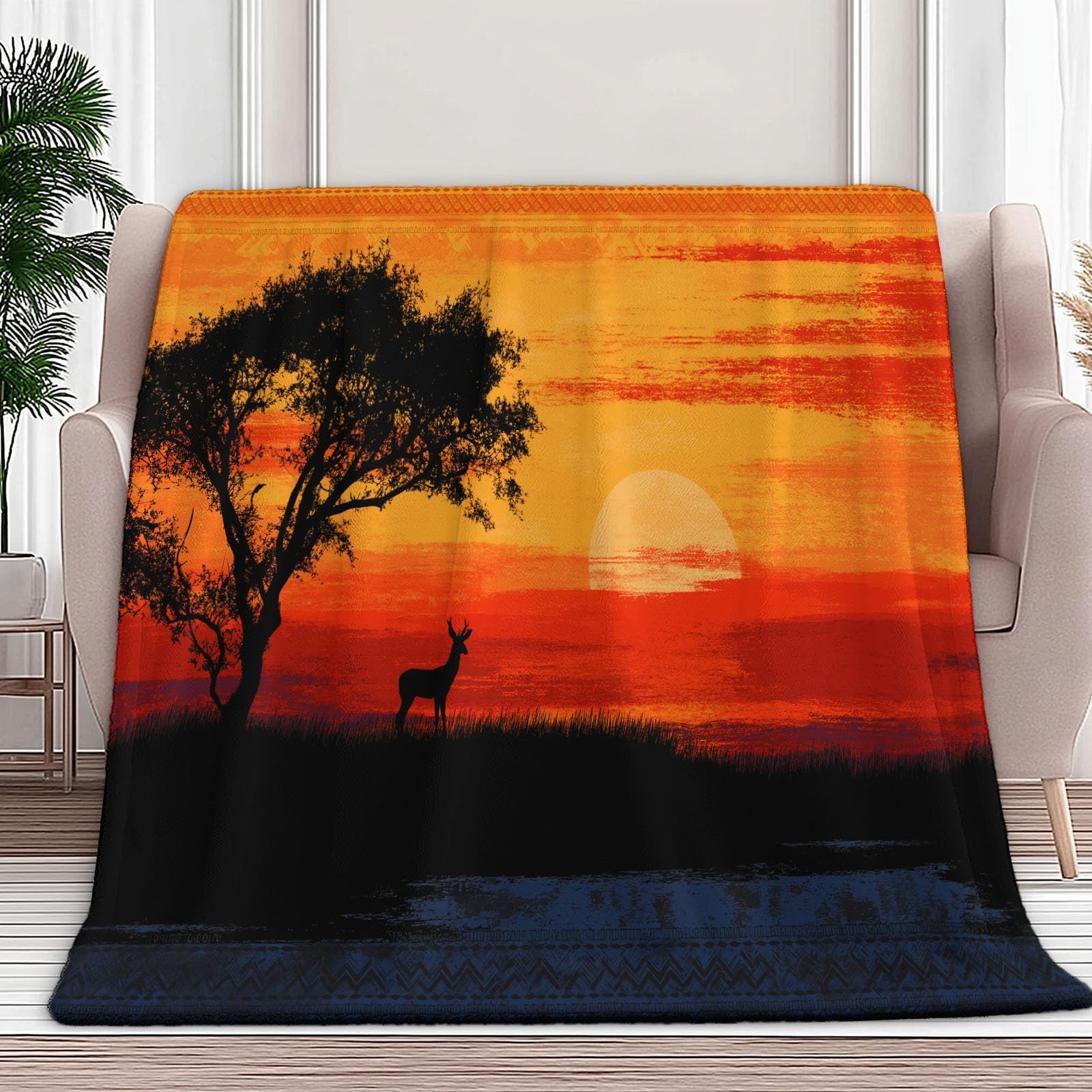 Plaid polaire flanelle 150x200 cm orange couverture de lit pour adulte et enfant