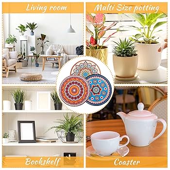 置物 Mountain Research \"Pot Mat\" Amazon.com: 6 Pcs Boho Plant Pot Mat Absorbent Non Slip