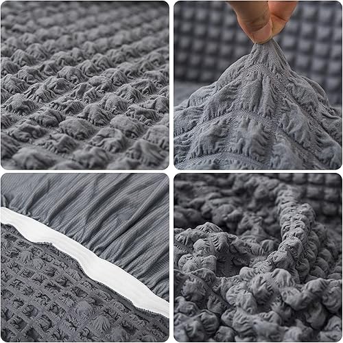 Miniatura 3 de LiveGo Funda universal para sofá, 1 pieza, funda de sofá con falda para cojín de 1, 2, 3 plazas, duradera, lavable, de alta elasticidad, protector