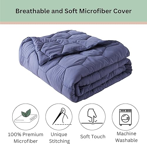 Miniatura 3 de Feather and Loom - Manta ligera alternativa con costuras de panal de abeja, cubierta de microfibra transpirable y suave, relleno de fibra