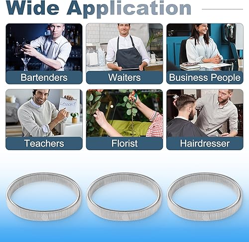 Vista 6 de Coolrunner 6 soportes elásticos antideslizantes para manga de camisa, brazaletes de metal para ligas elásticas para ligas elásticas