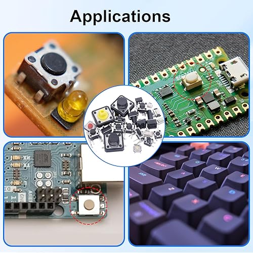 Miniatura 6 de TWTADE 260pcs Micro Momentary Tact Switch Táctil Interruptor de Botón 26 Valores 4 pin3 pin2 pin Surtido Kit QC-26V