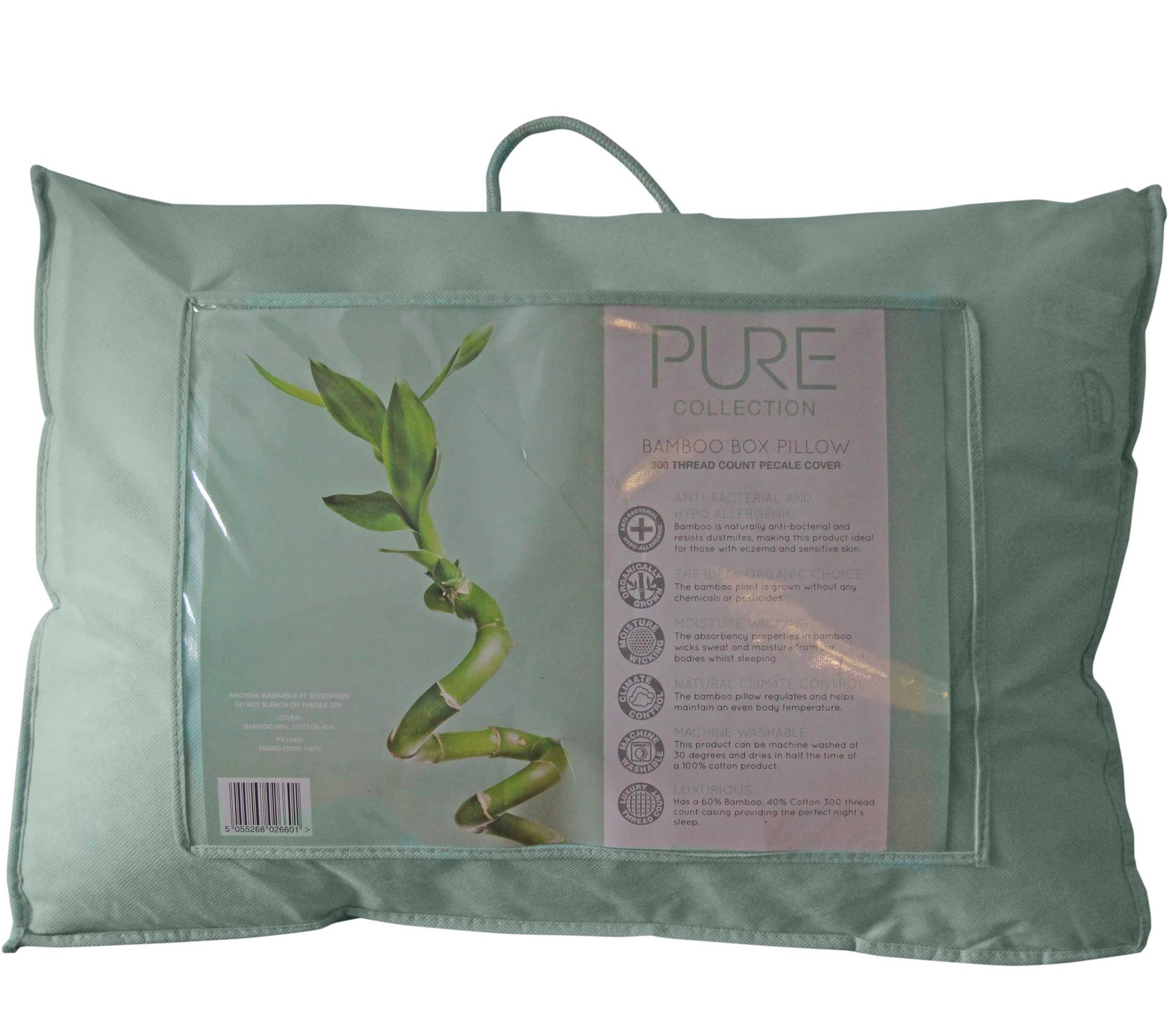 Musbury White Pure Collection Bamboo Box Pillow - Firm Support