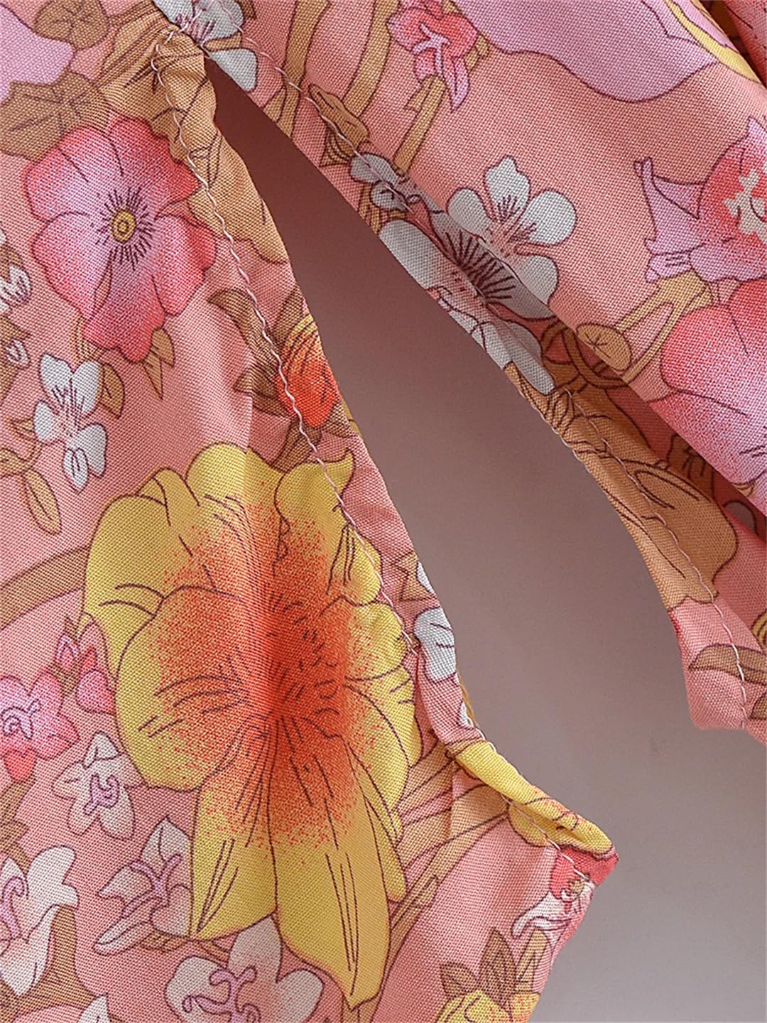 Disimlarl Kimono bohemio con estampado floral para mujer, mangas murciélago, maxi, bata de verano para bikini