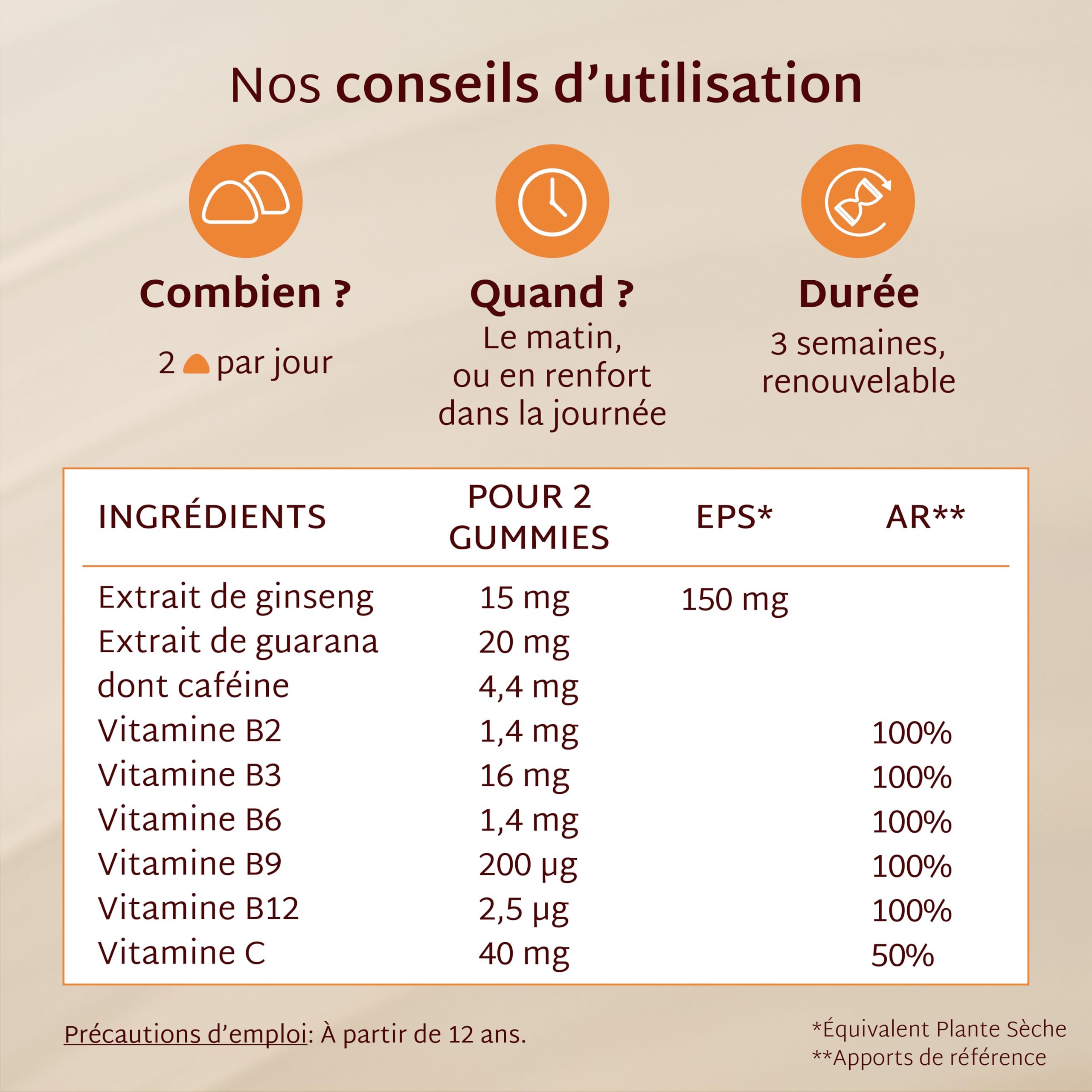 Mium Lab - Énergie : Coup de Boost & Réduction de la Fatigue Physique & Mentale - Plantes Adaptogènes (Guarana & Ginseng) Caféine naturellement présente et Vit C - Cure 21 jours - Fabriqué en France
