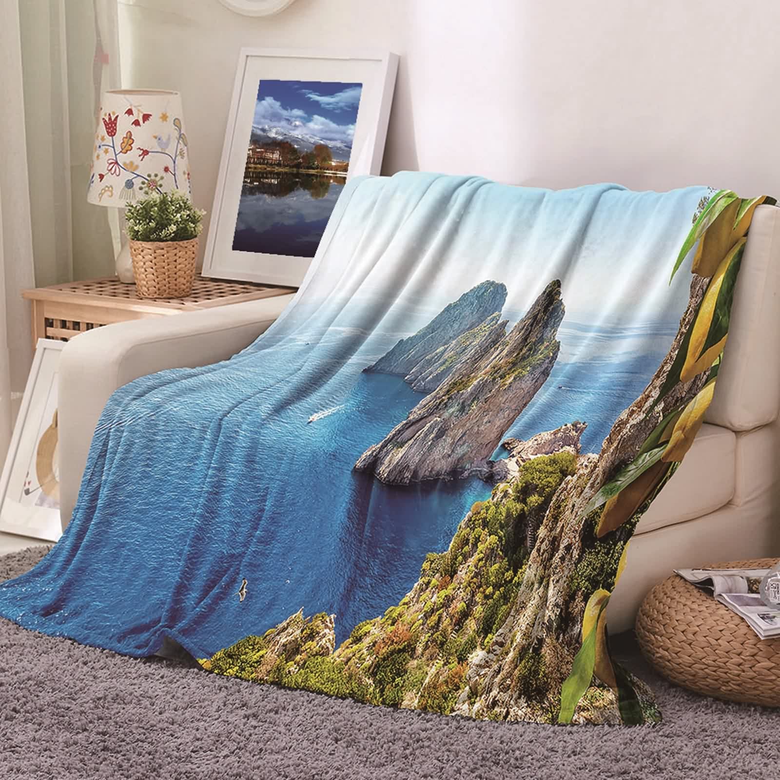 Couverture pour le lit et le canapé KnSam plaid polaire flannel anti-froid 100x150cm