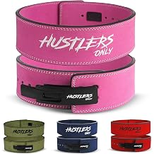 HUSTLERS ONLY Weight Lifting Belt with Lever Buckle 10mm Thick Genuine Leather Gym Belt for Deadlift, Power Lifting, Bodybuilding, Workout Belt Back Support Lifting Belt for Men & Women
