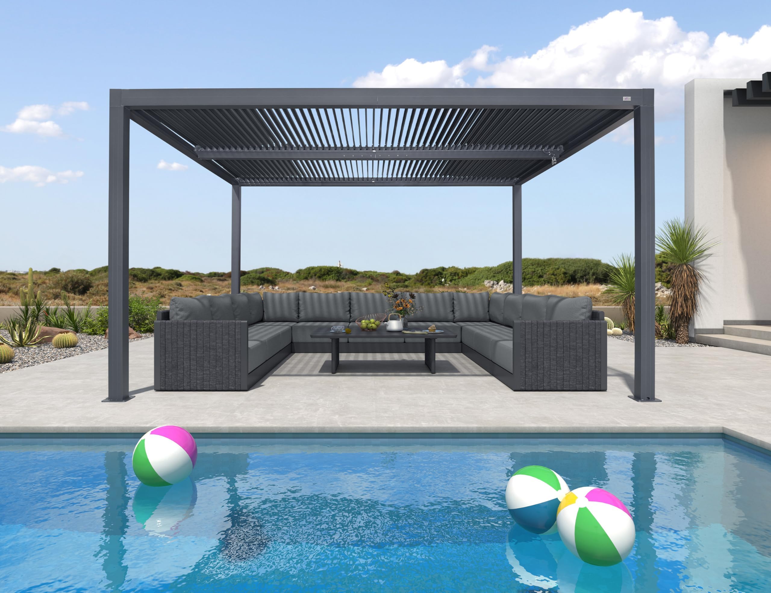 PURPLE LEAF Louvered Pergola 12' x 14'