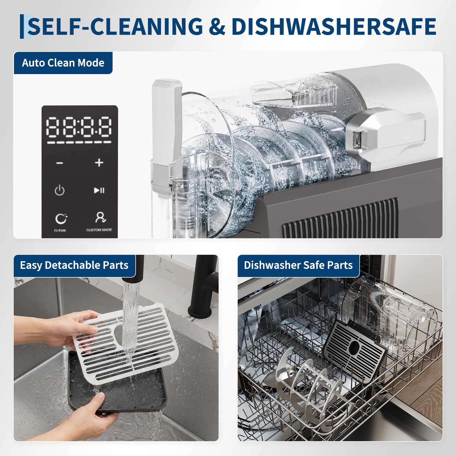 Slush Maschine, 6-in-1 Slush Ice Maker,2 l, 7 Smarten Programma, Softeismaschine Für Zuhause, Automatische Reinigung, Eismaschine Slush Für Slushie, Milchshake, Frappé, Wein, Cocktail Maschine,Schwarz