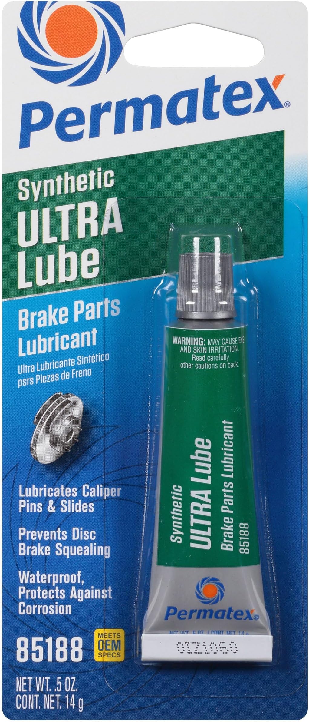 85188 Ultra Disc Brake Caliper Lubricant, Green non-melting Synthetic lubricant, Helps prevent seizing and sticking of Brake disc components 1 x 14g
