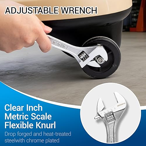 Miniatura 4 de Juego de alicates de 5 piezas para el mantenimiento del hogar para hombres, incluye junta de ranura, nariz larga, corte diagonal, llave ajustable y