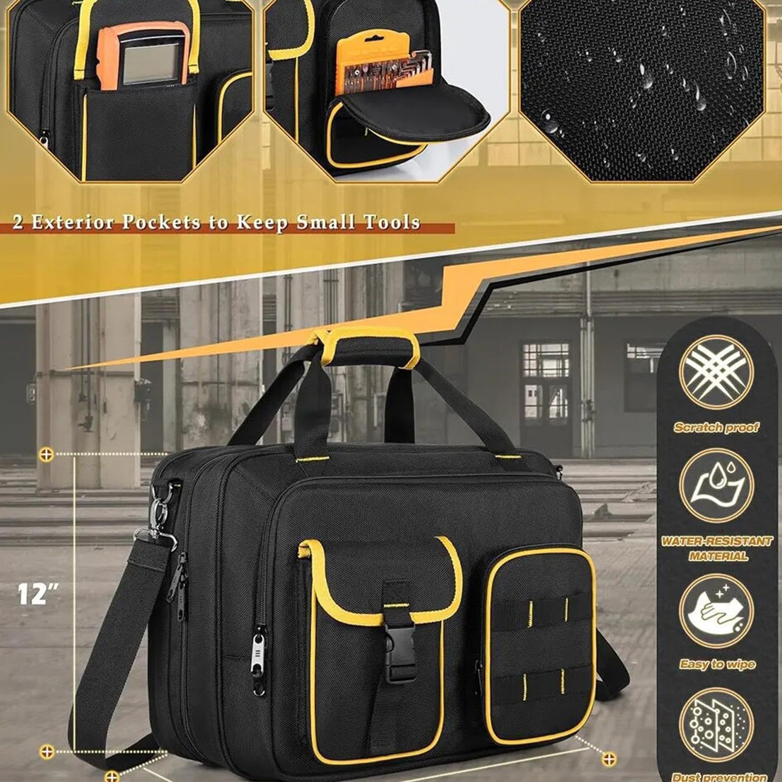 Borsa Organizer Porta Attrezzi Borsello Portautensili Idraulico Con Tasca | Organizer Portautensili Per Idraulici Elettricisti Ingegneri Garage Edilizia Manutenzione Domestica Miglioramento