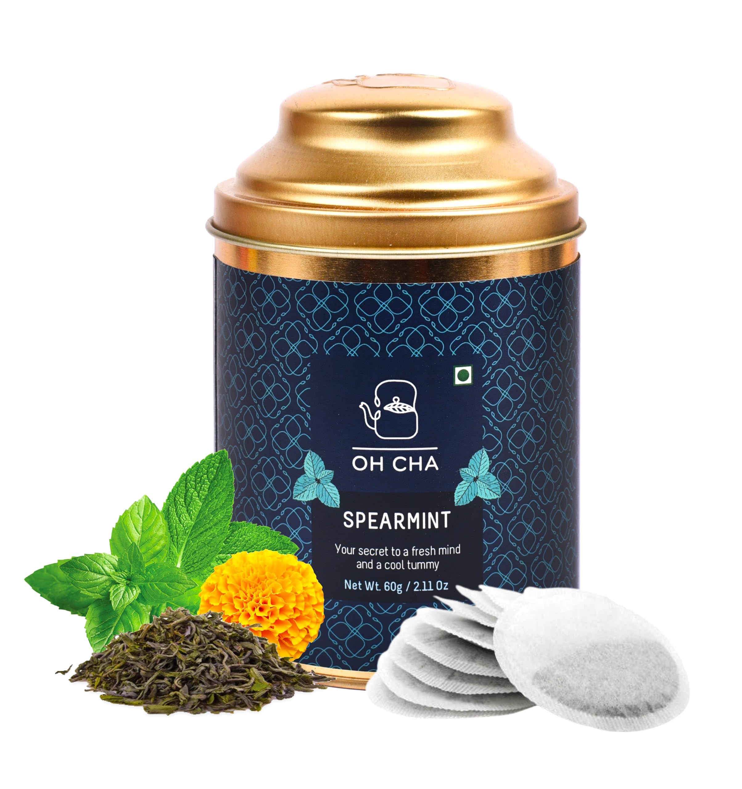 OH CHA - Spearmint Tea Bags, Moroccan Origin | 100% Natural Eco Friendly Round Tea Bags, 30pcs | Spearmint Tea for PCOS, Acne | Organic Spearmint Tea with Fennel, Marigold Petals | Pure Mint Leaves (B0CXF17T32) Amazon Price History, Amazon Price Tracker