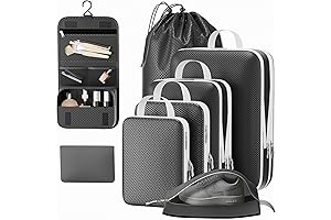 8 Set Compression Packing Cubes for Space Saving Travel