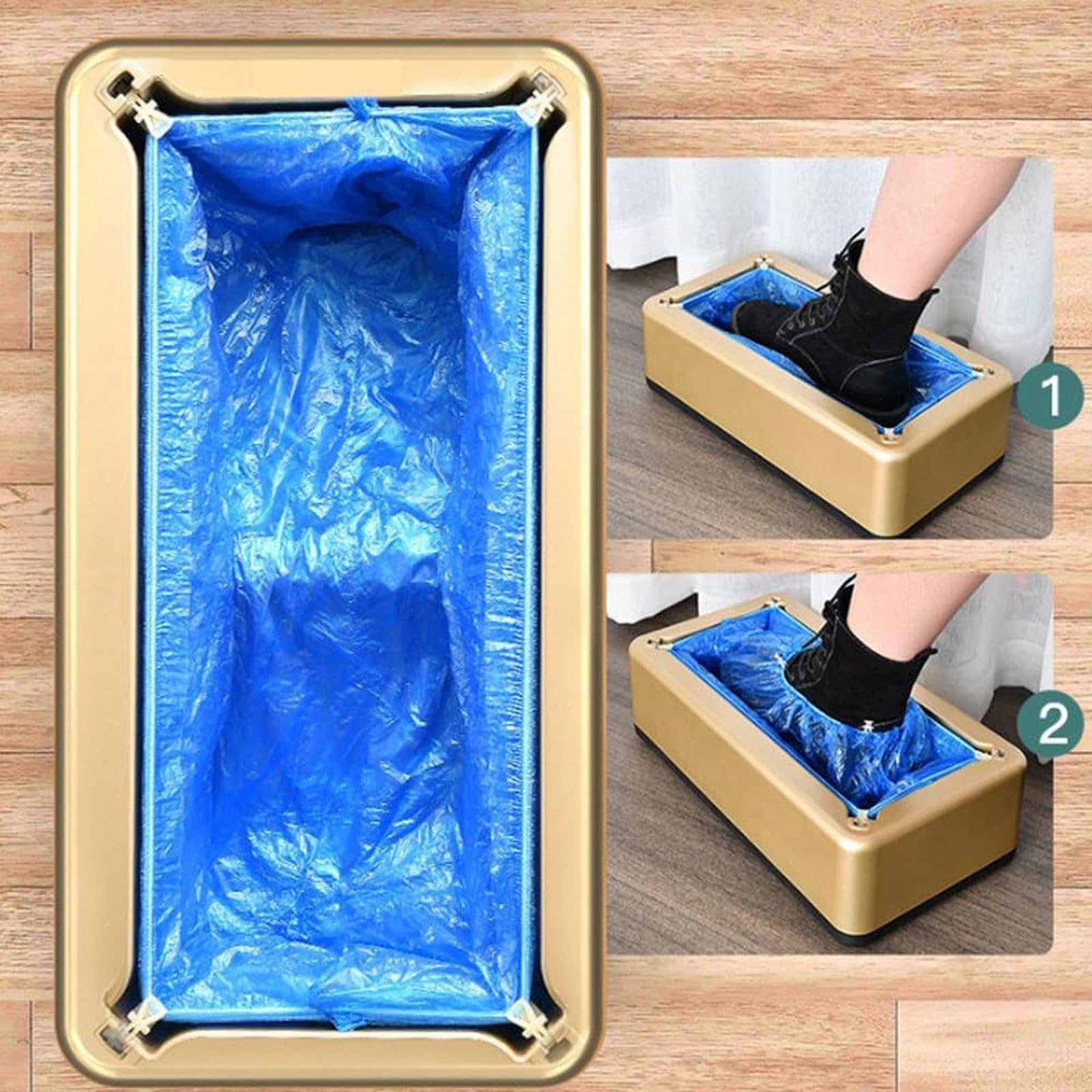 Machine à Couvre-Chaussures, Distributeur Automatique Couvre-Chaussures avec 100 Couvre-Chaussures Jetables, Machine à Couvre-Chaussures en Plastique pour Maison, Bureau(A)