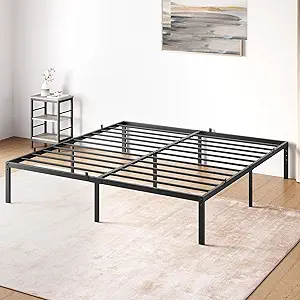 GAOMON 14 Inch Tall Bed Frame, Simple and Atmospheric Metal Platform Bed Frame, Storage Space Under The Bed, Sturdy King Size Bed Frame with Reserved Holes for DIY Headboard, King