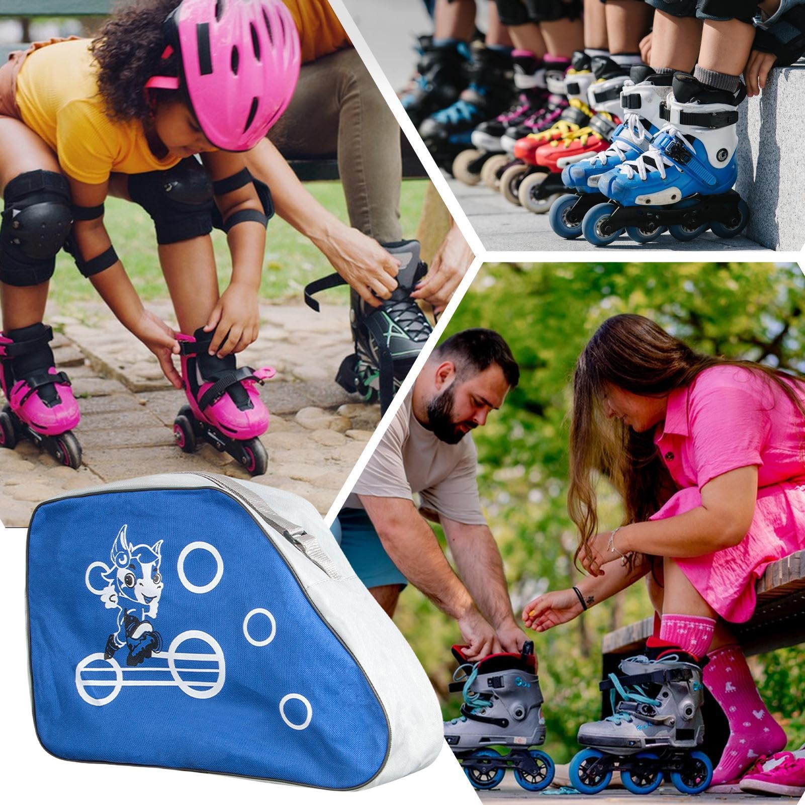 Genérico Für Rollschuhe: Atmungsaktiver Transport für Eiskunstlauf, Aufbewahrung für Inlineskates, Rucksack mit verstellbaren Riemen, Organizer für Rollschuhe, praktische Verwendung Sport & Freizeit