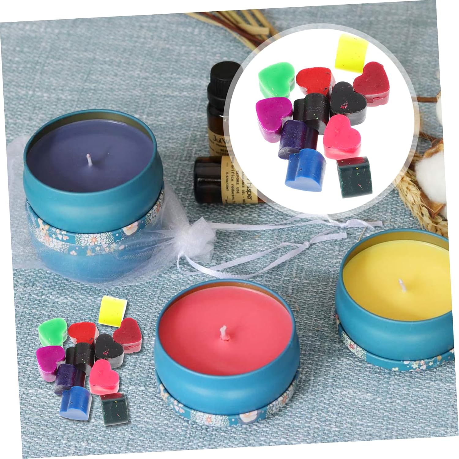 Unomor 11pcs Candle Wax Color Dye Chips for DIY Candle Making Easy Dissolve Wax Colorants