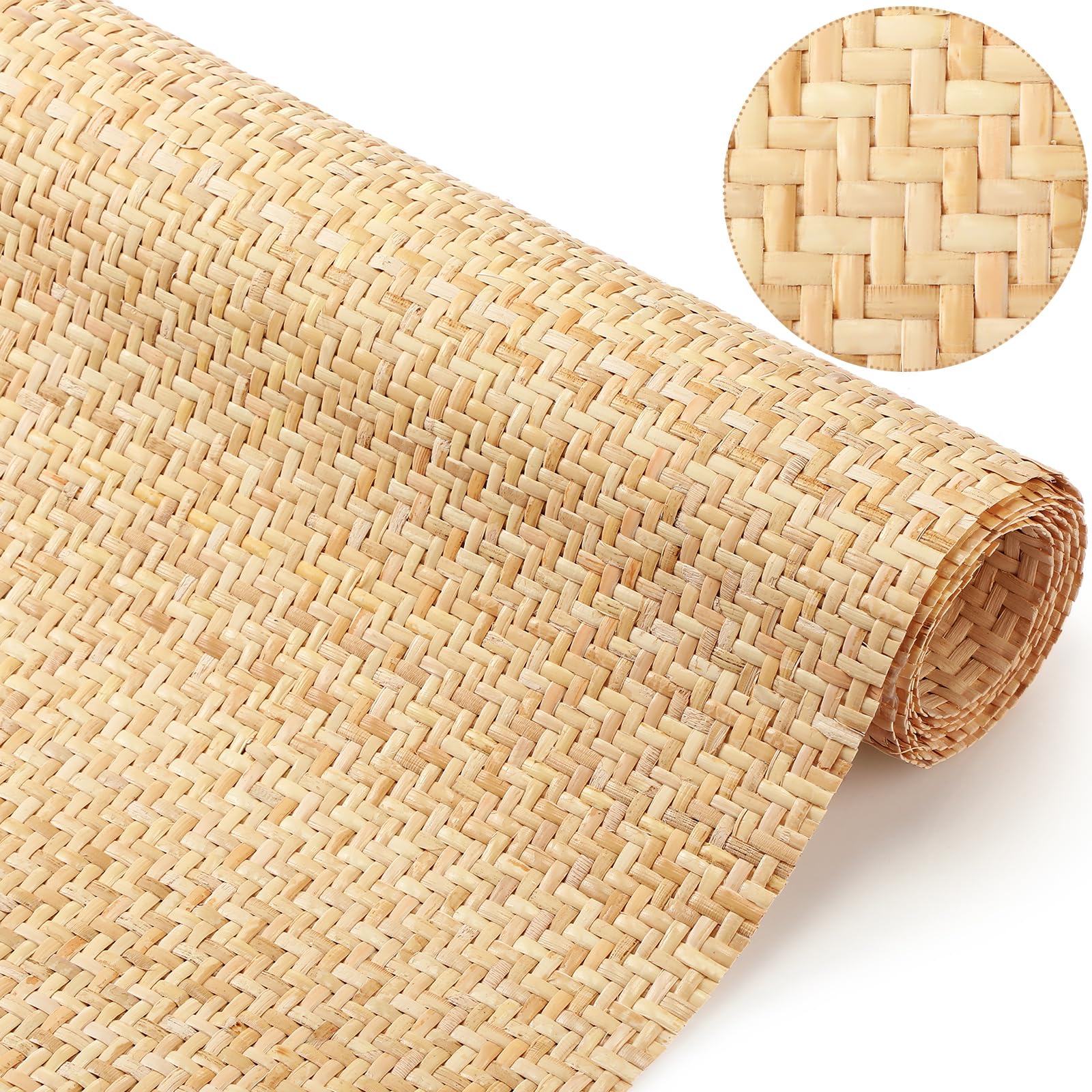 Photo 1 of Wesiti 16"X 59" Natural Rattan Cane Webbing Roll Cane Webbing, V Shape