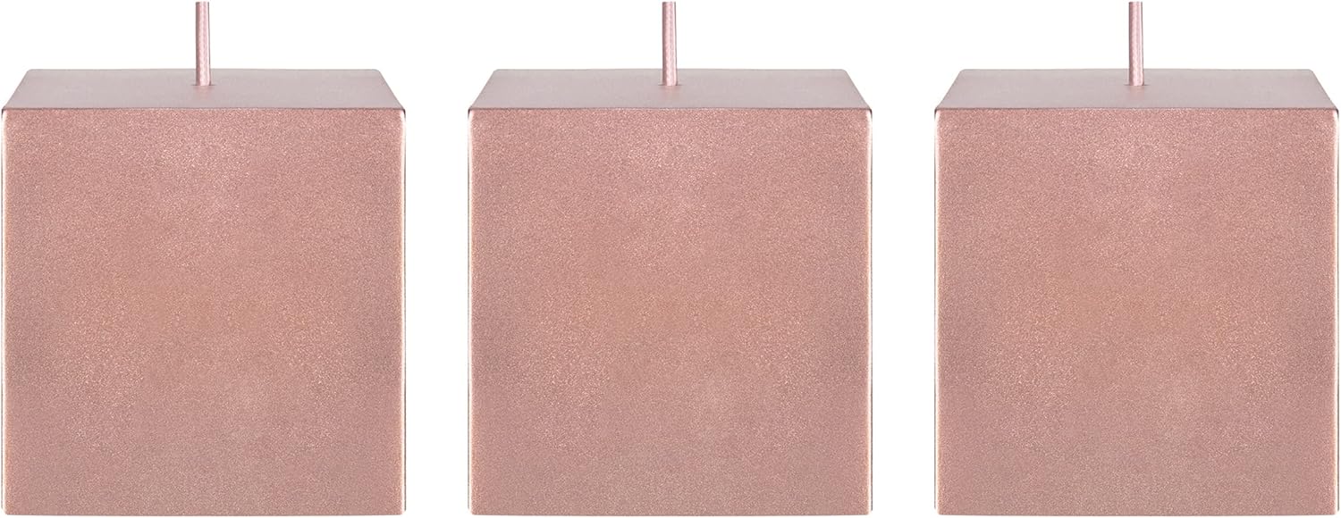 Mega Candles 6 pcs Unscented Solid Square Ivory Pillar Candles, Hand Poured Premium Wax Candle 3 Inch x 3 Inch, Home Décor, Wedding Centerpieces, Occasions, Events, Festivities, Holidays, Altar