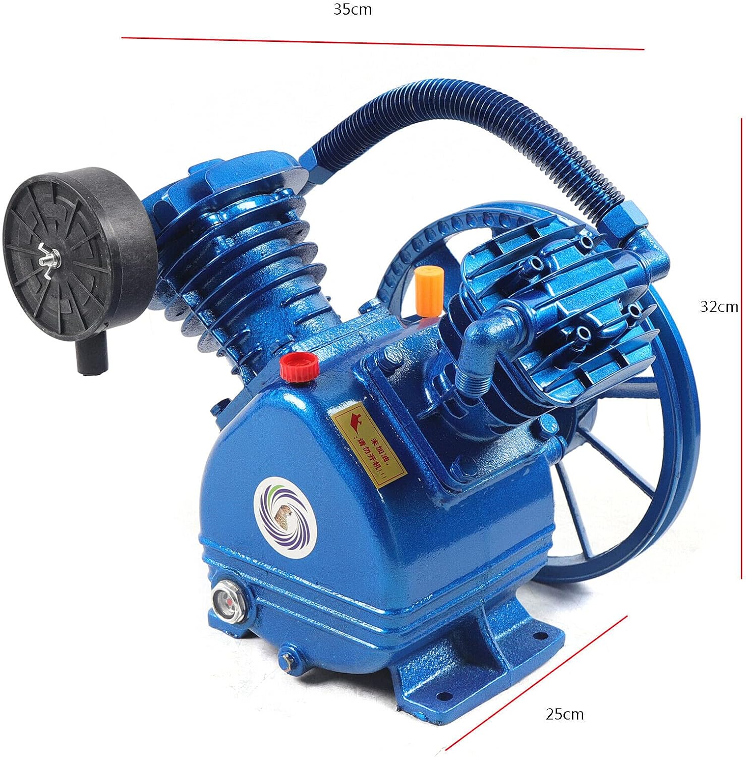 Air Compressor Pump Motor Head,3HP 175psi V Style 2 Cylinder Air Double Stage 2 Piston 8.8CFM Air Compressor Pump Motor Head