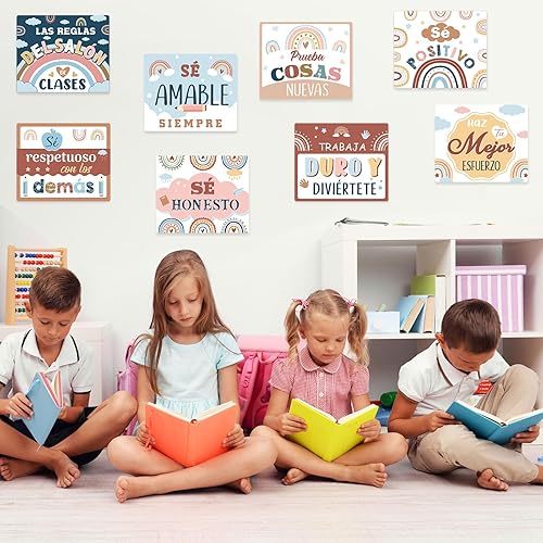 Miniatura 6 de Faccito Letrero motivacional para decoración de aula en español, cartel positivo para porche, letrero inspirador para puerta, decoración de pared,